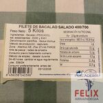 Información del Filete Bacalao Salado