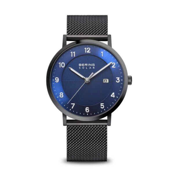 reloj azul con correa negra